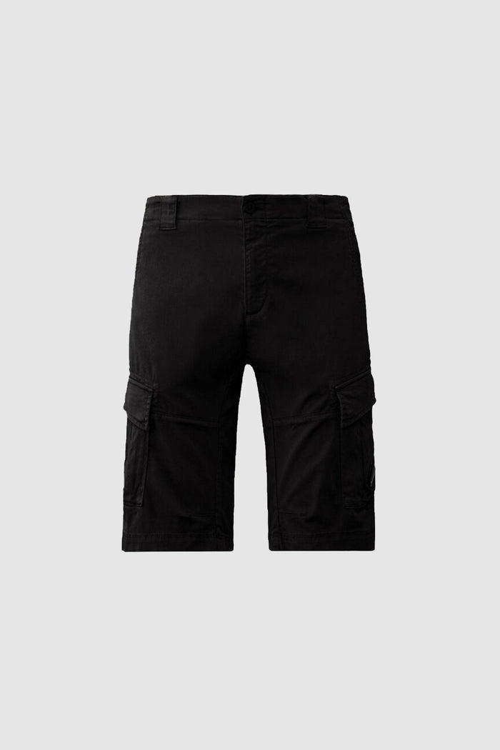 Pantaloncini cargo elasticizzati in raso con lenti a contatto-1