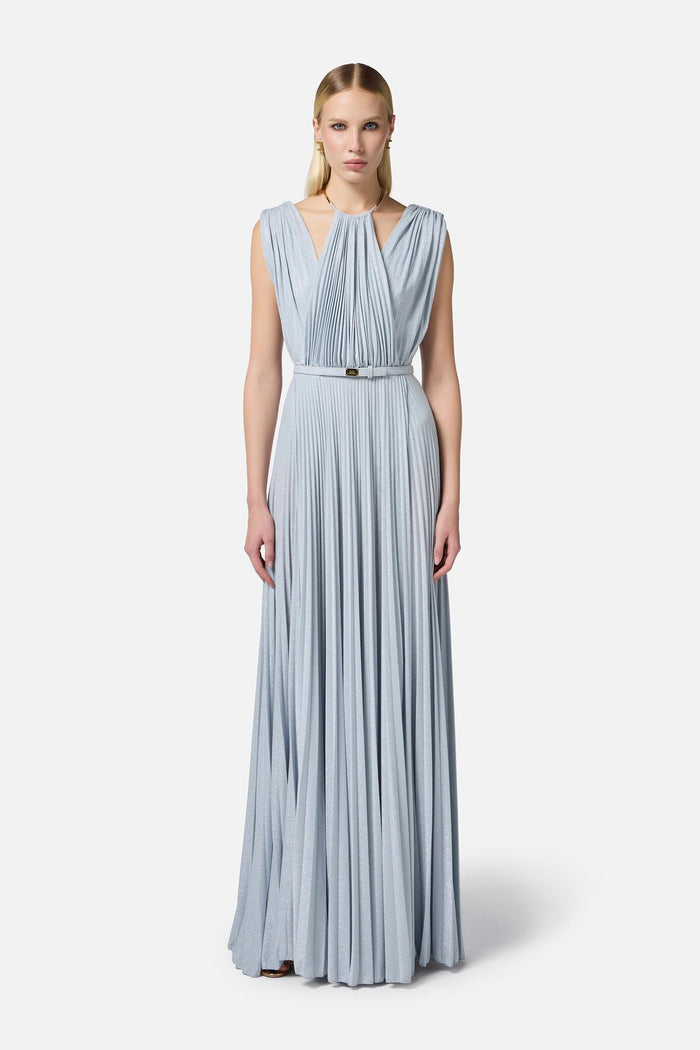 Abito Red Carpet in jersey lurex con cintura-2