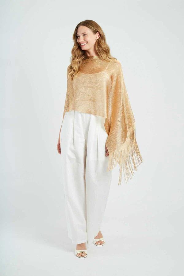 Poncho in maglia di paillettes RAPHAELLE-2