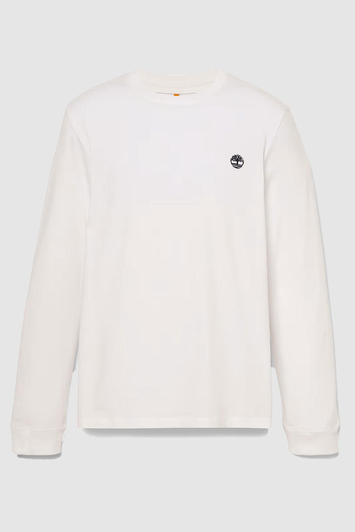 T-shirt a Maniche Lunghe Dunstan River da Uomo in bianco