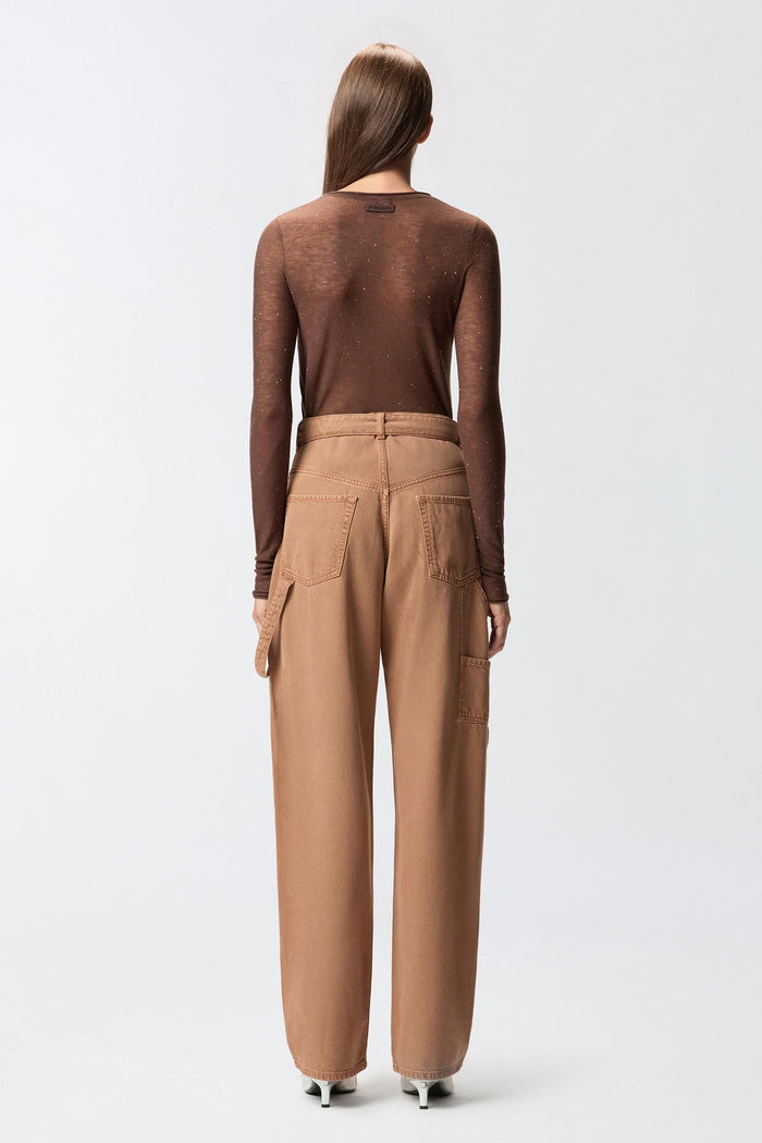 Pantalone balloon in denim con dettagli workwear-4