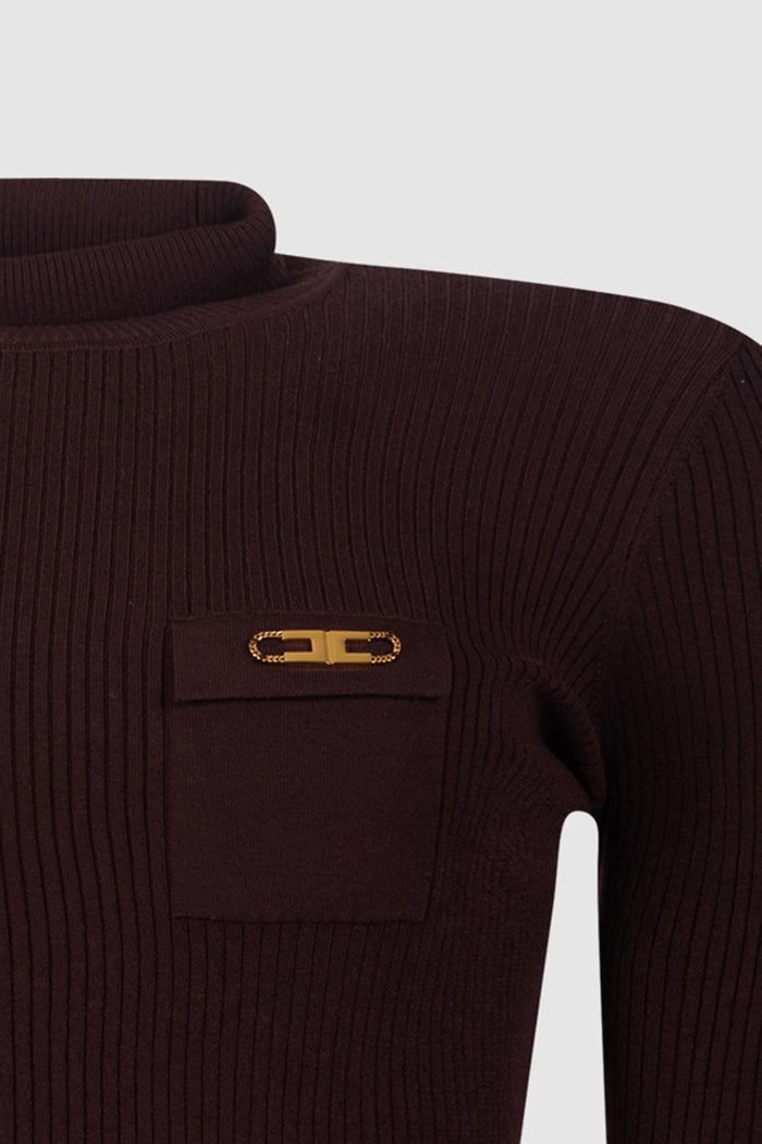 Dolcevita Nero con Bottoni Oro e Logo-2