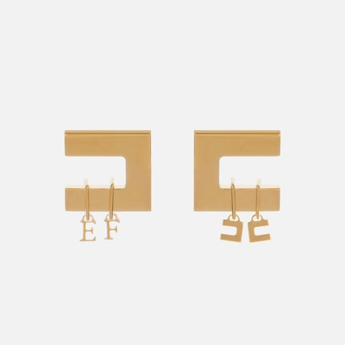 Orecchini con charms a doppio logo-2