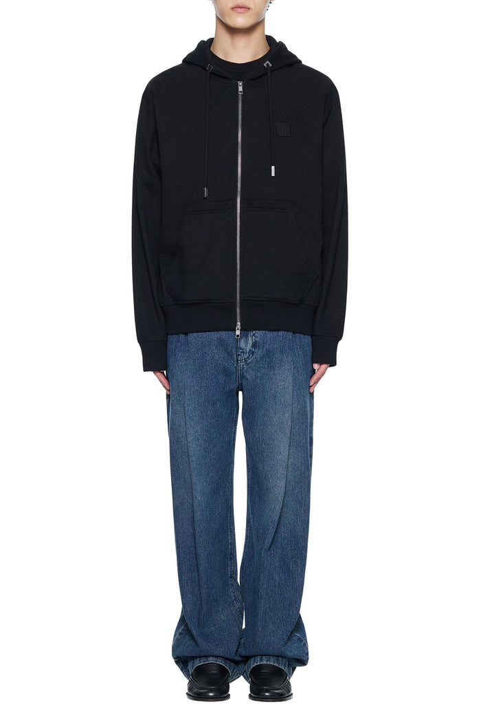 Felpa Nera con Cappuccio in Cotone - WOYOUNGMI Paris-4