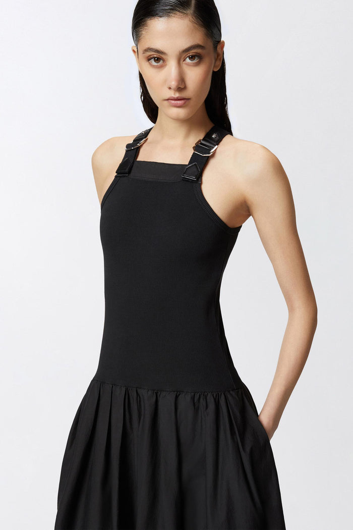 Vestito midi gonna a palloncino-5