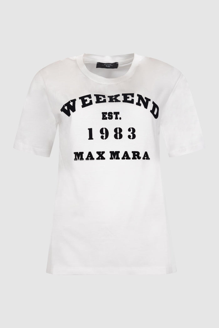 T-shirt in cotone con stampa grafica - Bianco