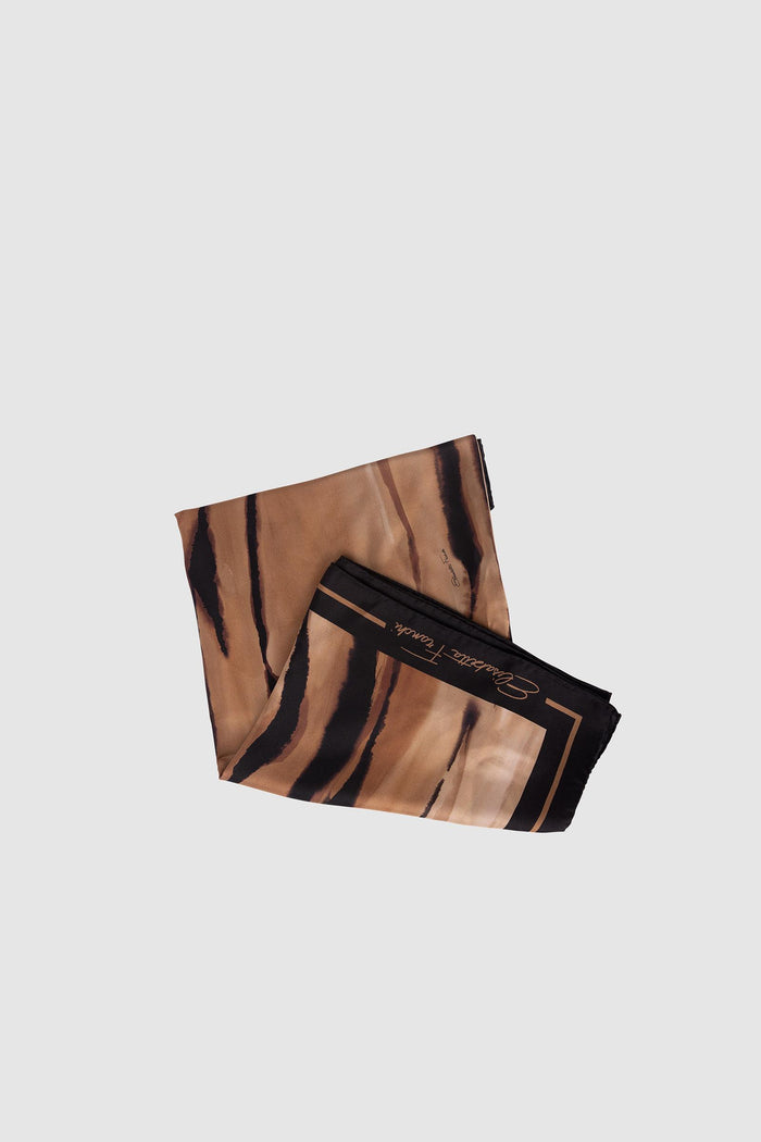 Foulard in twill di seta con stampa tigre-2