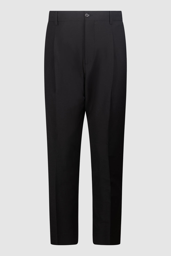 Pantaloni Classici a Vita Alta in Lana Nera