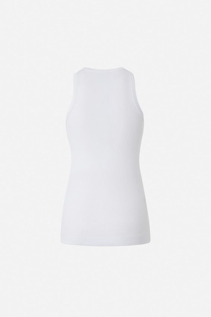 Top canottiera a costine con logo uccellini-2