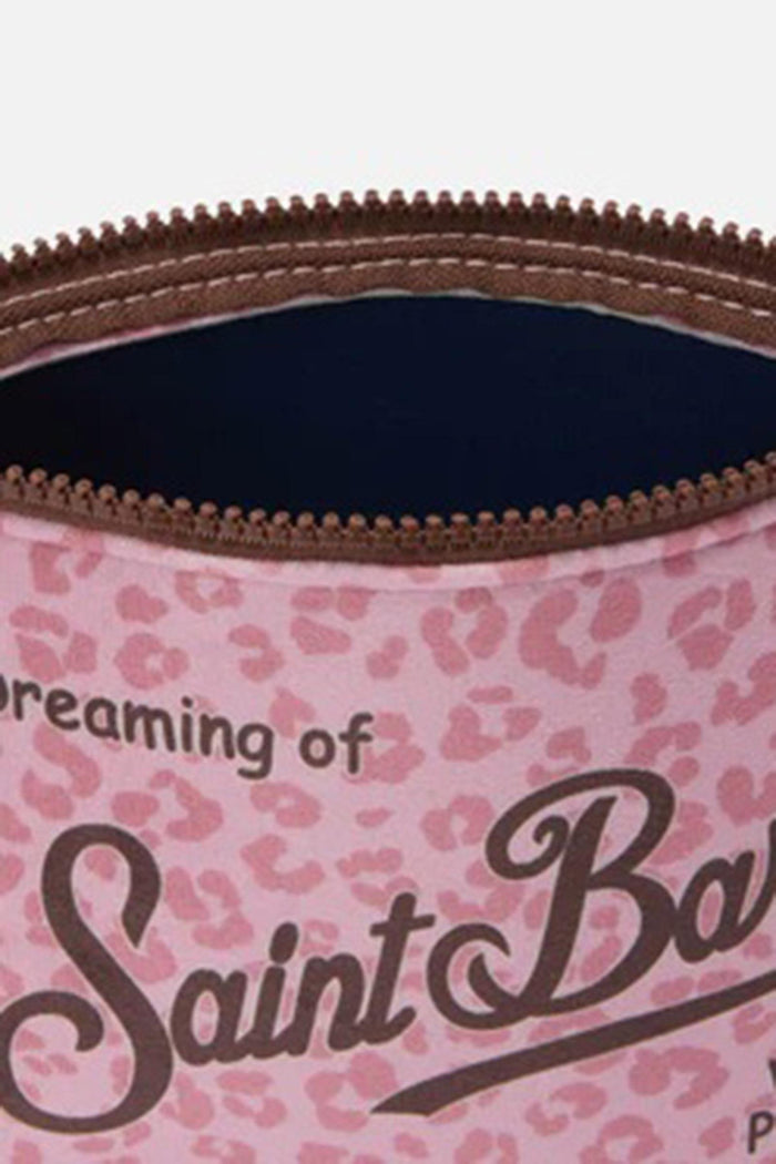 Pochette Aline effetto lana con stampa leopardata rosa-3