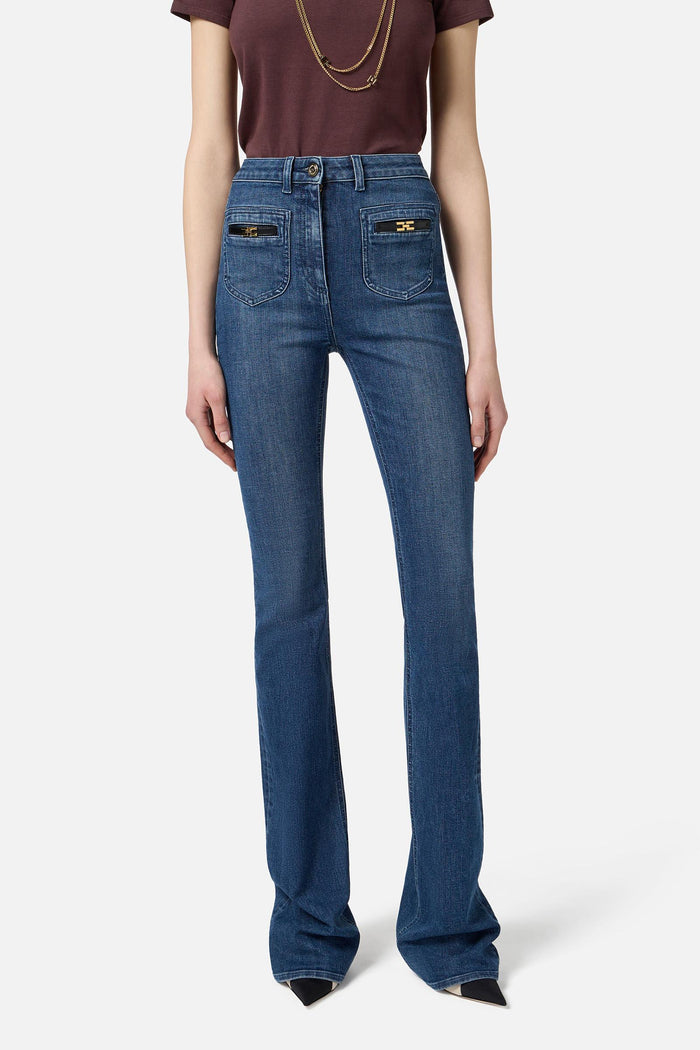 Jeans con logo gioiello-3