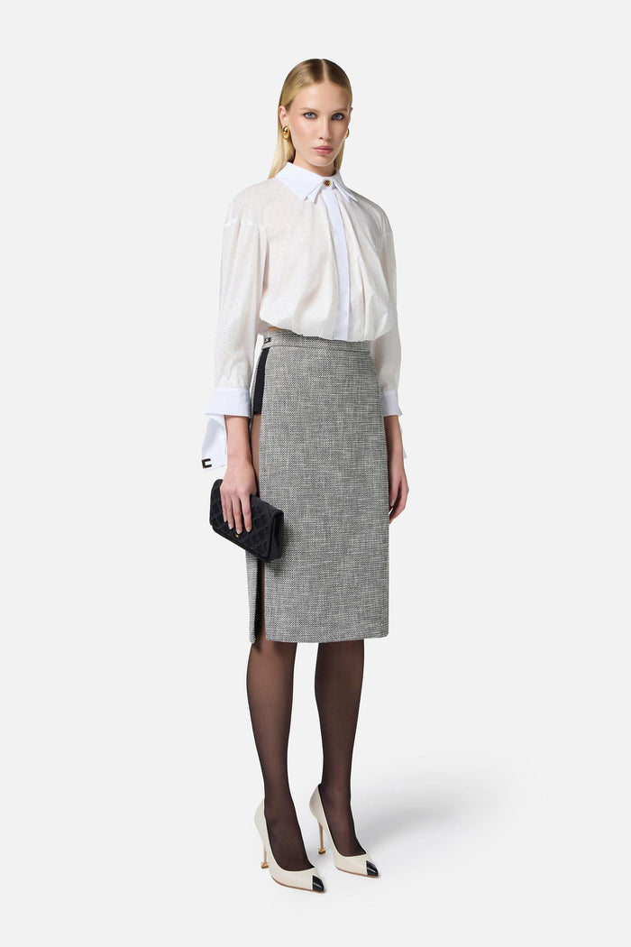 Camicia in popeline con strass e nodo-2