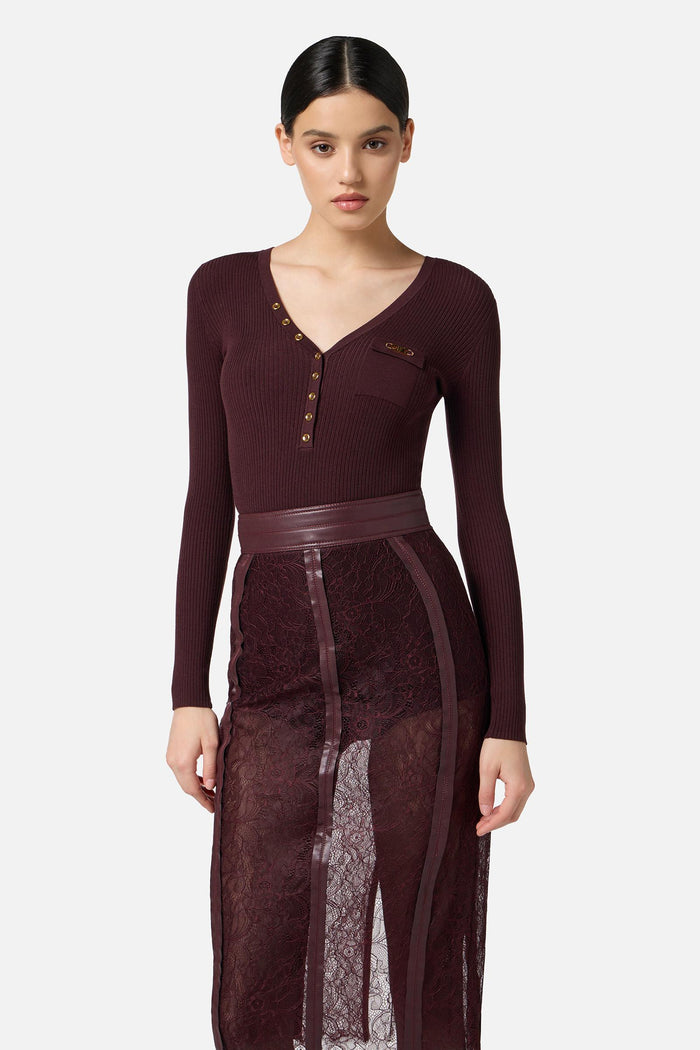 Maglia a costine con taschino-3
