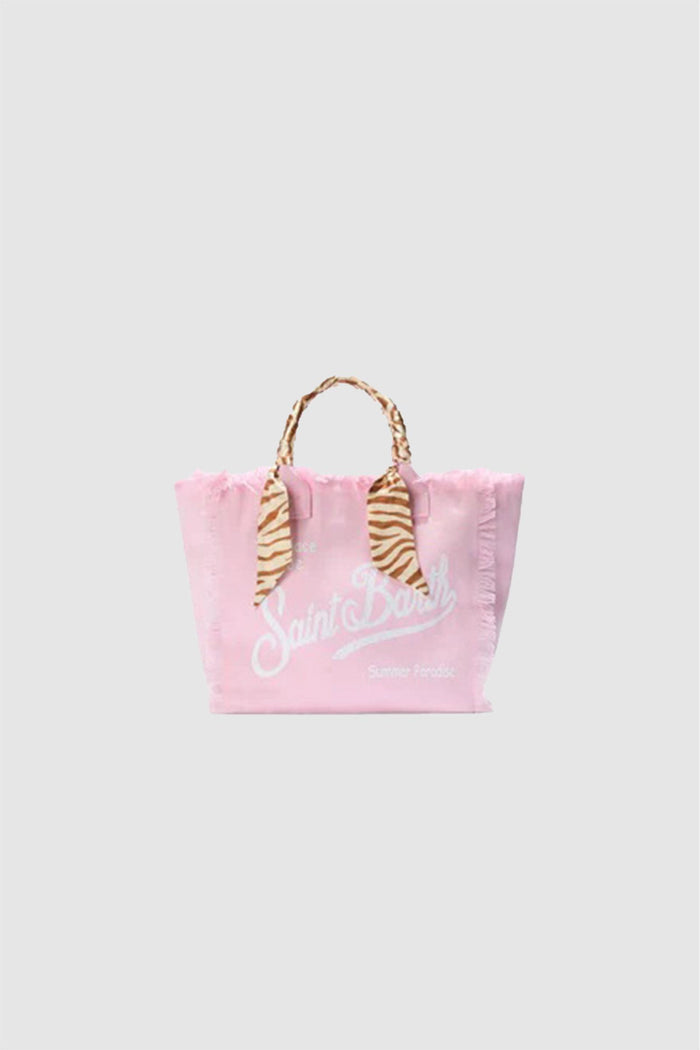 Borsa Vanity canvas stampa safari rosa