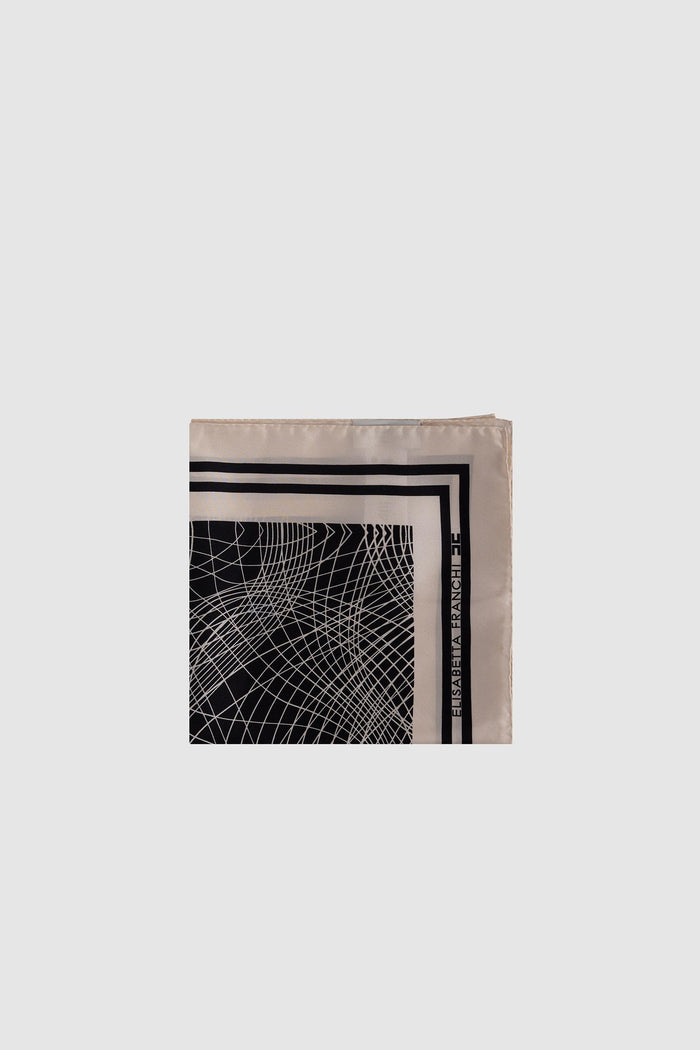 Foulard in seta con stampa astratta