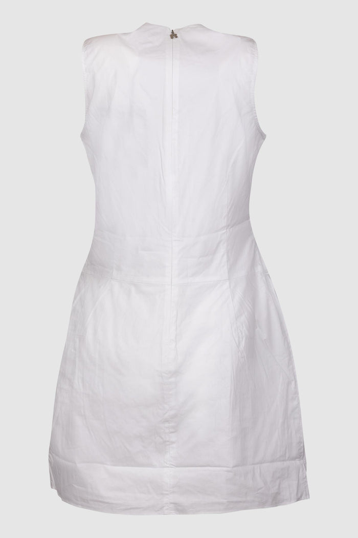 Abito senza maniche con fiocco bianco brillante-2