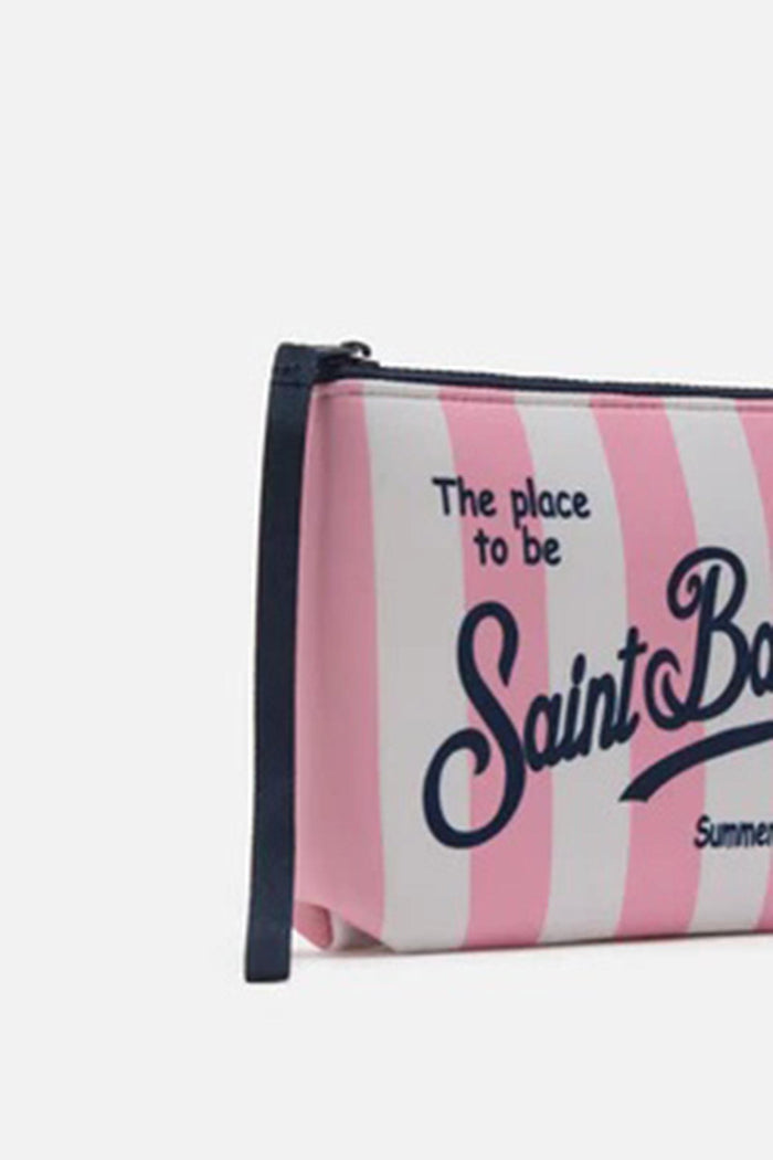 Pochette Aline in scuba a righe rosa-2