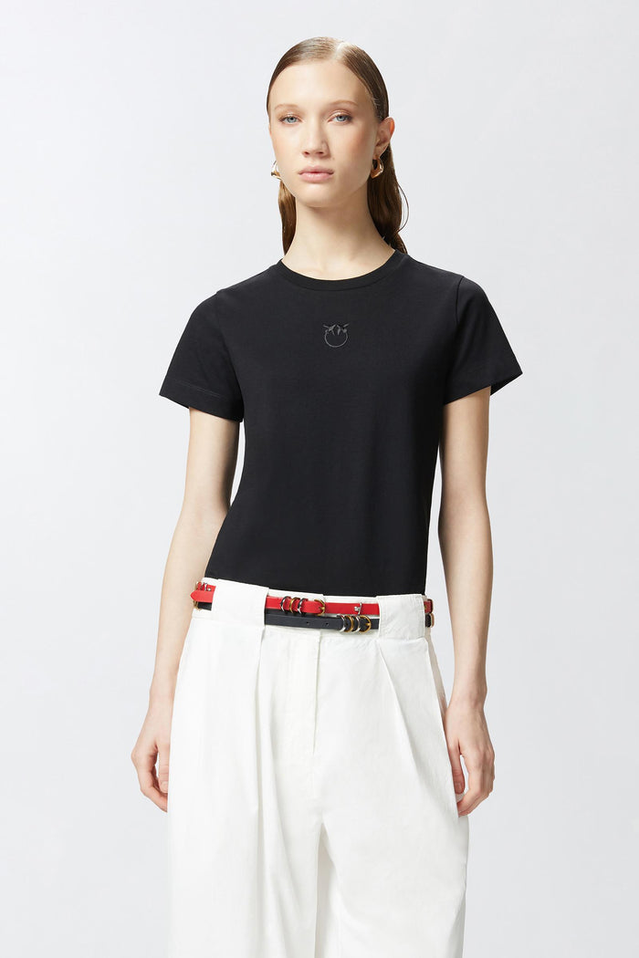 T-shirt maniche corte logo ricamato-3