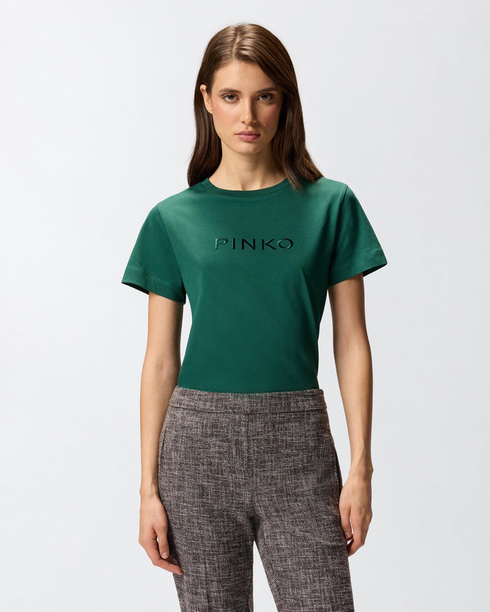 T-shirt ricamo logo PINKO-5