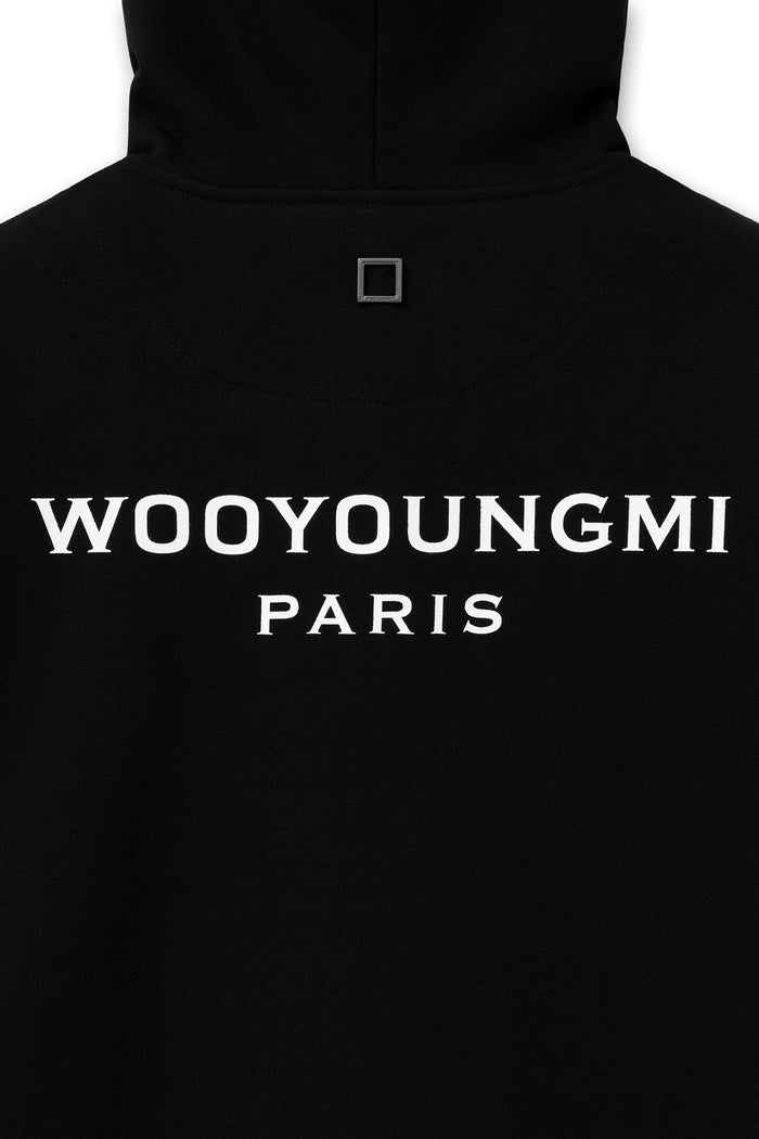 Felpa Nera con Cappuccio in Cotone - WOYOUNGMI Paris-8