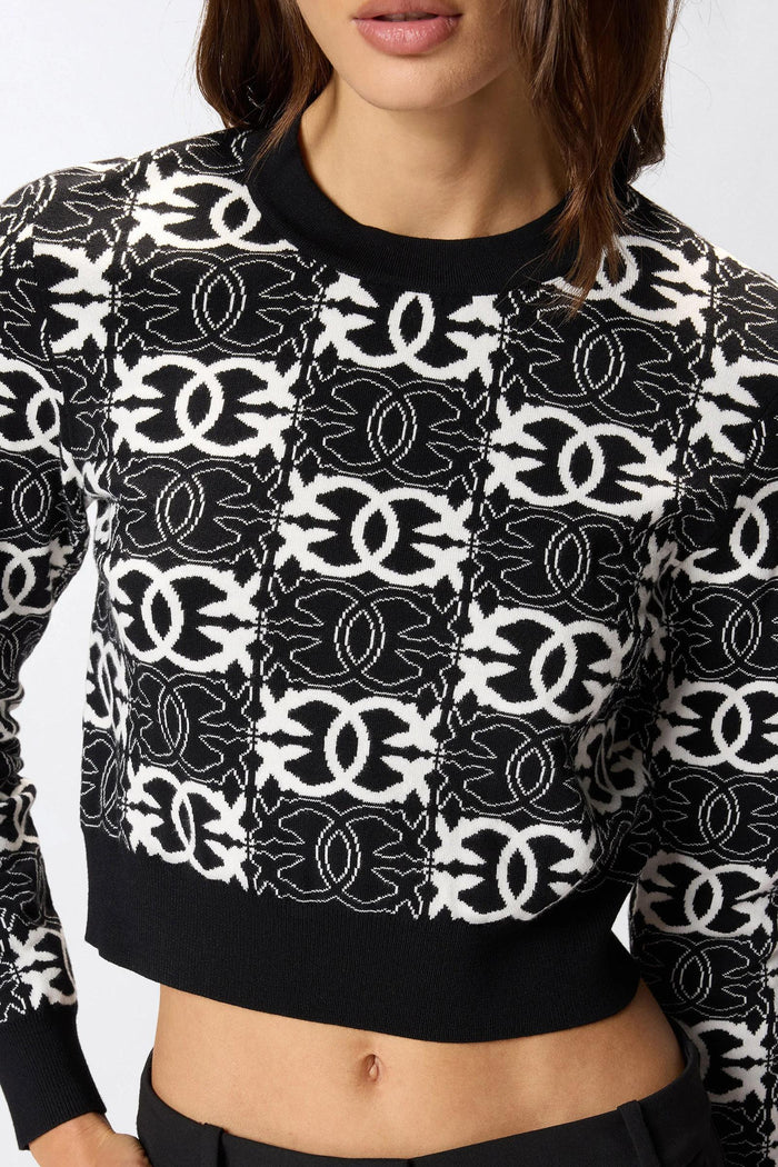 Maglia cropped con logo Love Birds-3