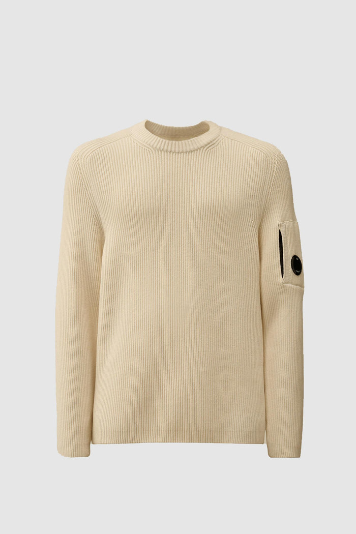 Maglione girocollo a coste lunghe con lenti