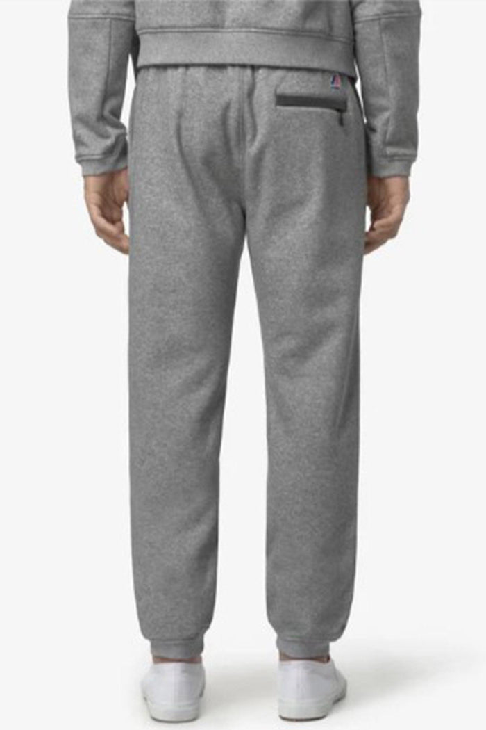 Pantaloni sportivi unisex grigi con pile di cotone spazzolato-4