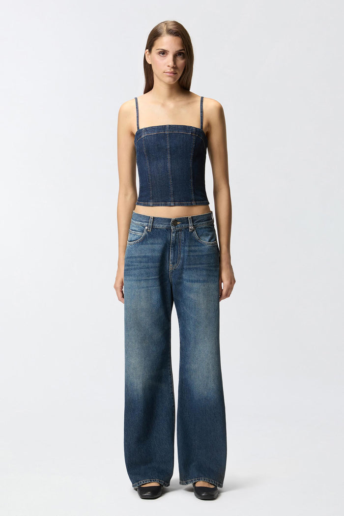 Jeans wide leg in denim soft-3