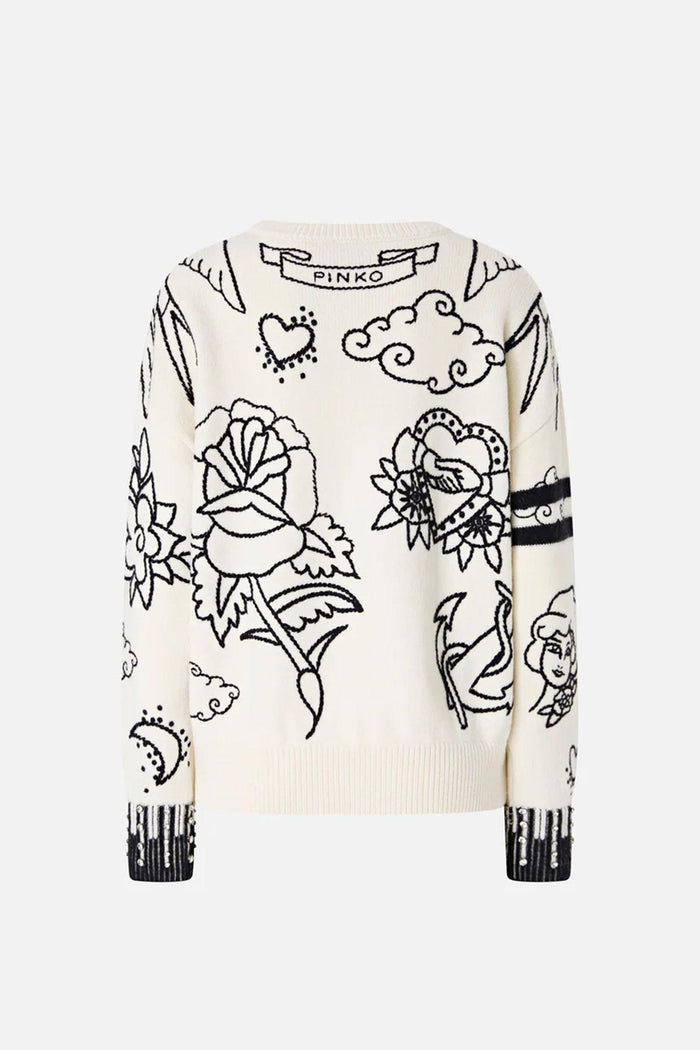 Maglione girocollo con fantasie-2