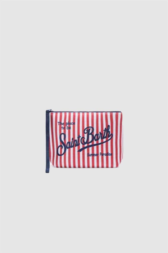 Pochette Aline in scuba a righe rosse
