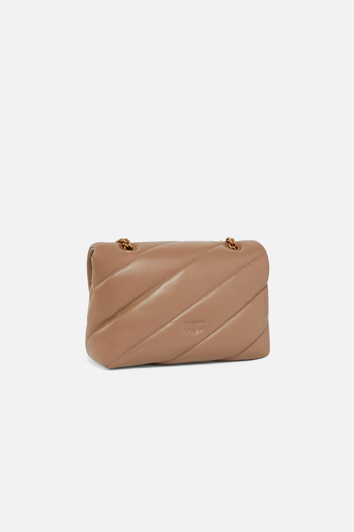 Borsa a tracolla media Love Bag Puff in nappa trapuntata con catena-2