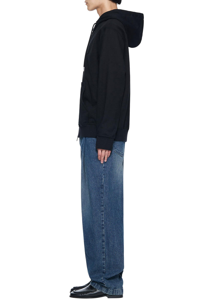 Felpa Nera con Cappuccio in Cotone - WOYOUNGMI Paris-10