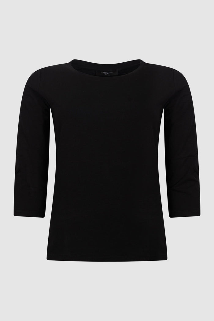 T-shirt in cotone stretch - Nero