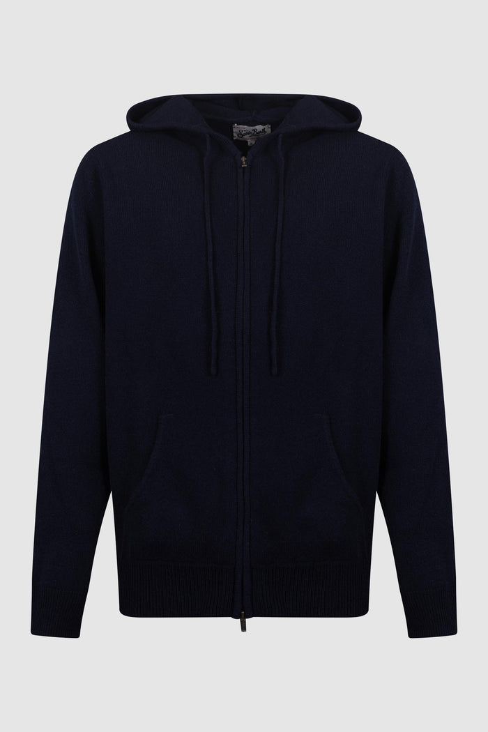 Felpa con Cappuccio Zip Blu
