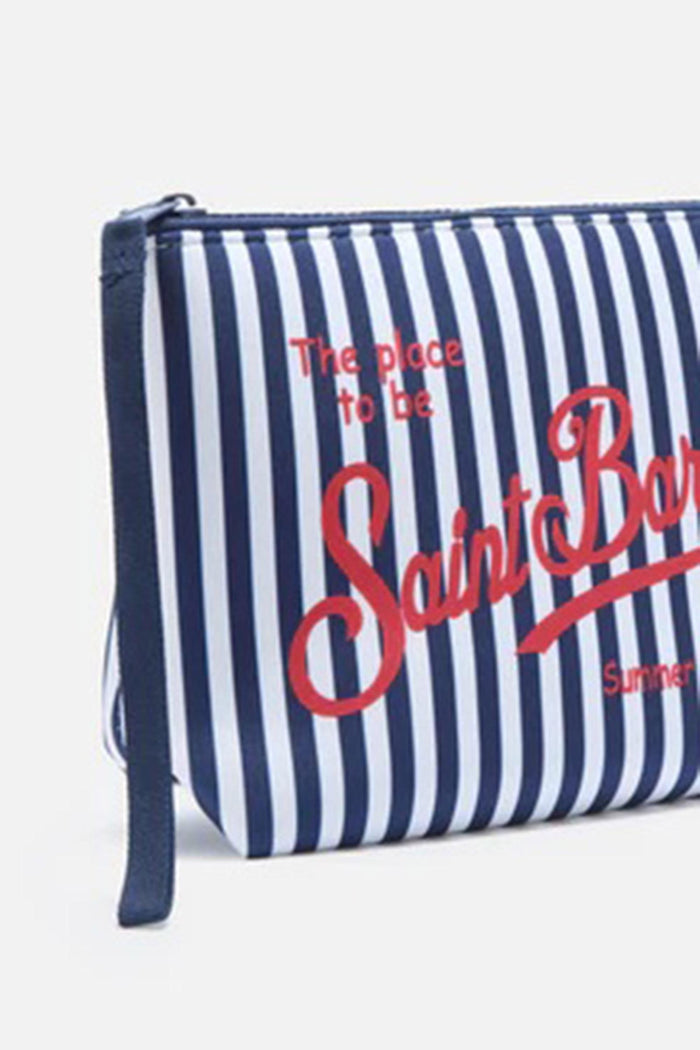 Pochette Aline in scuba a righe blu-2