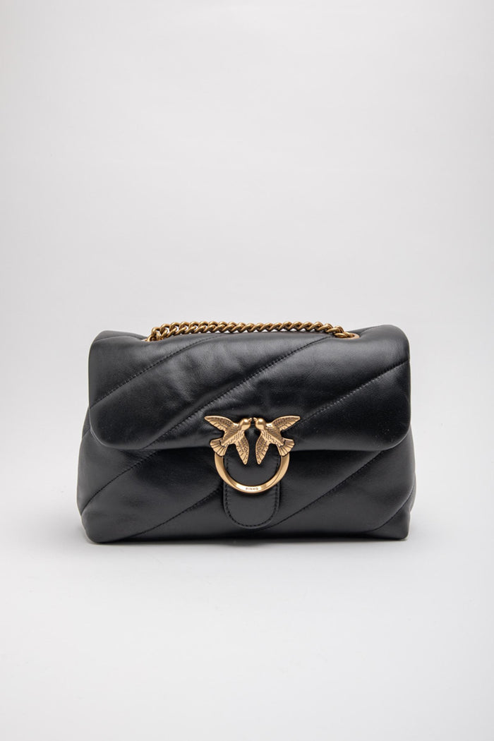 Borsa a tracolla media Love Bag Puff in nappa trapuntata con catena