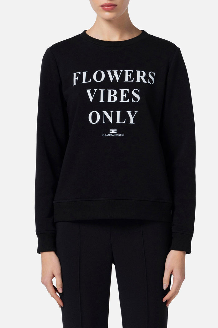 Felpa in cotone modal con lettering