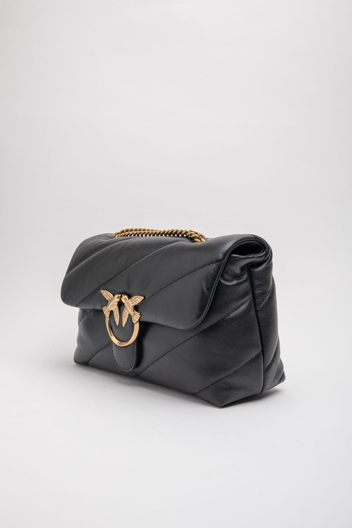 Borsa a tracolla media Love Bag Puff in nappa trapuntata con catena-2