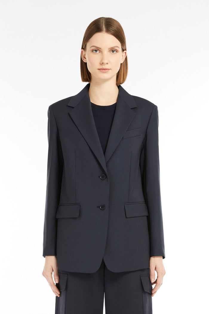 Materia blazer monopetto in tela di mista lana-3