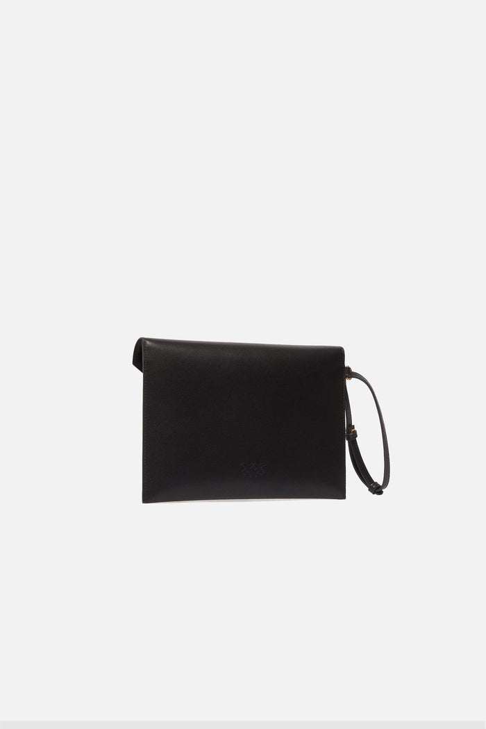 Pochette a mano in pelle con logo Love Birds-2