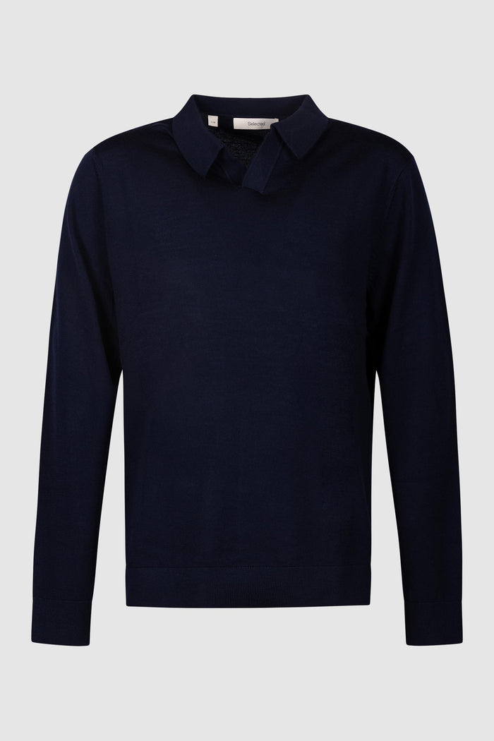 Polo a maniche lunghe in maglia fine