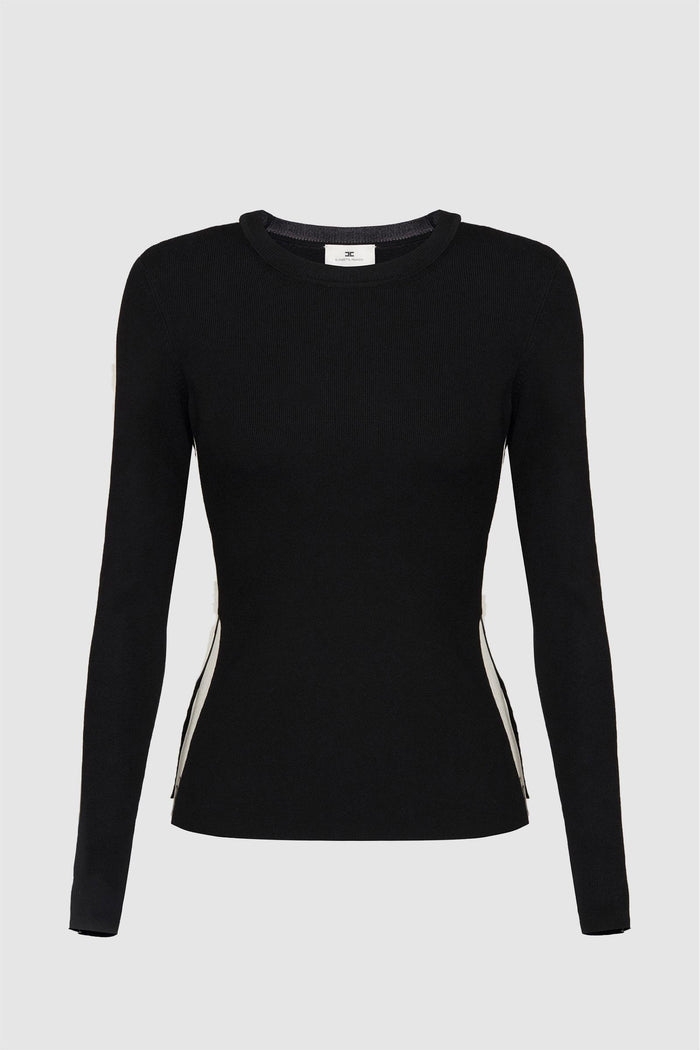 Maglia in viscosa con bande lucide