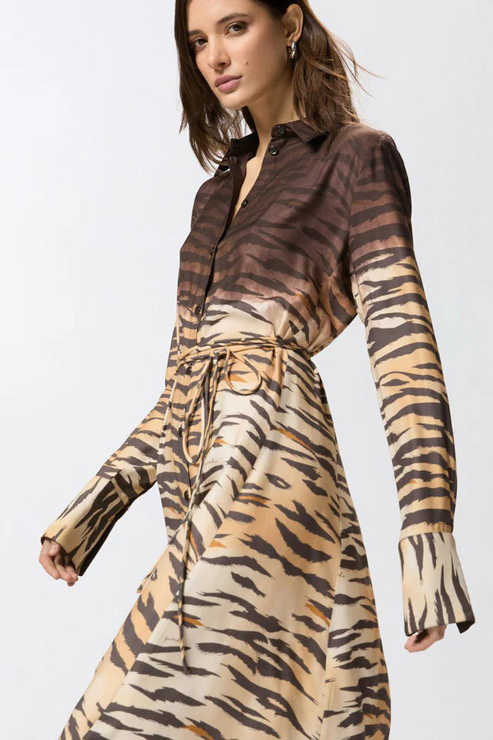 Abito chemisier lungo con stampa animalier-6