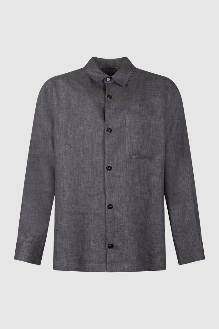 Camicia in Lino Grigio-1