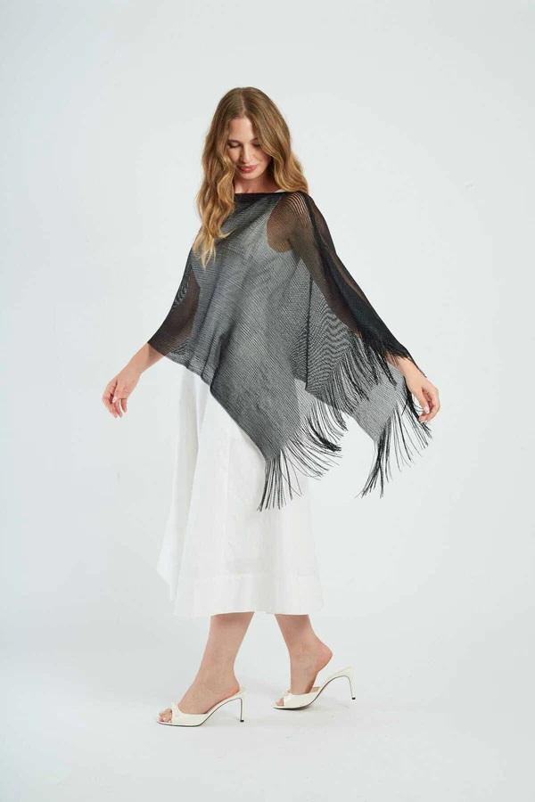 Poncho in maglia di paillettes RAPHAELLE-3