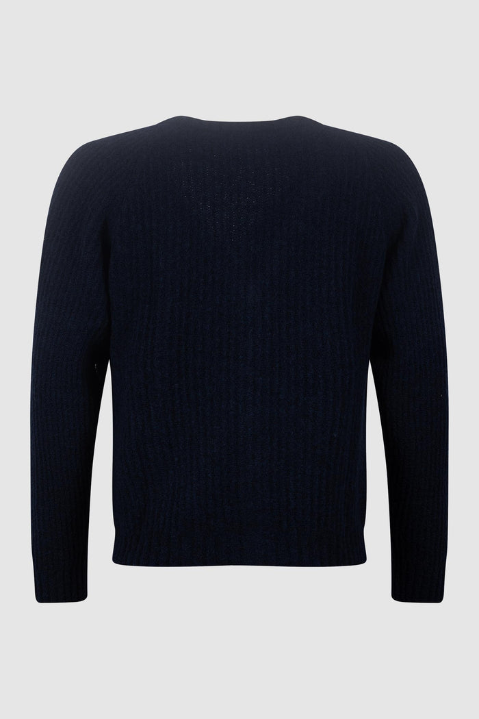 Cardigan in Lana Blu Navy-2