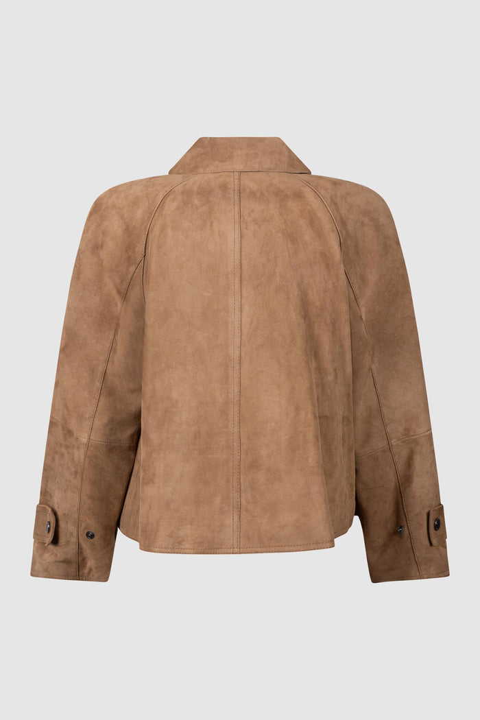Giacca in morbido suede - Nocciola-2