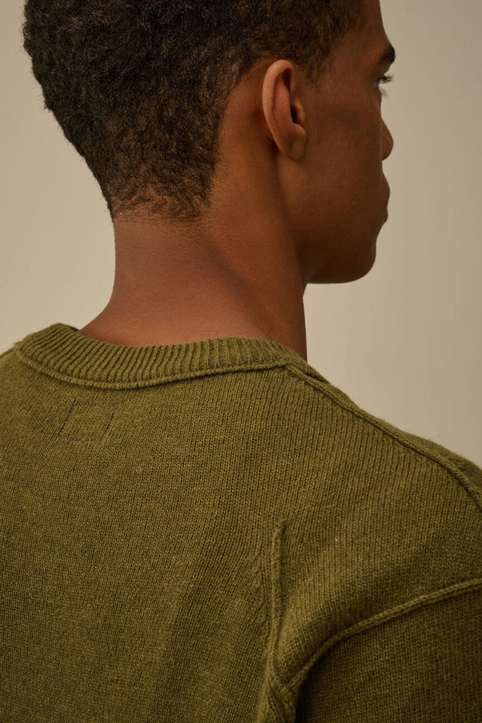 Maglione girocollo con lenti in lana d'agnello GRS-4