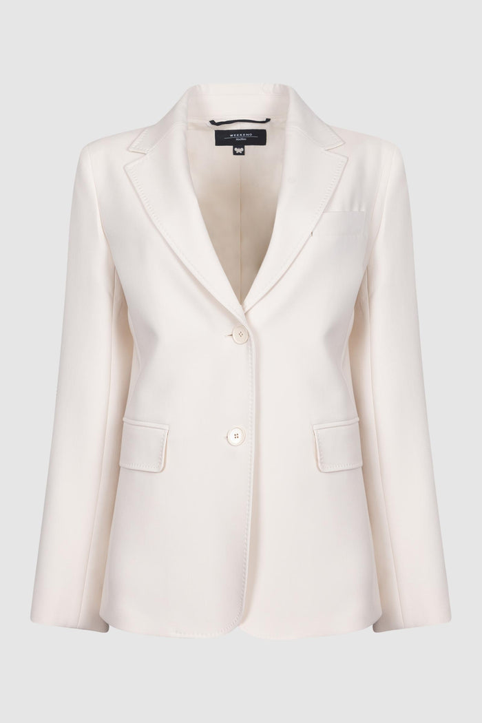 Blazer in tela di mista viscosa - Avorio-1
