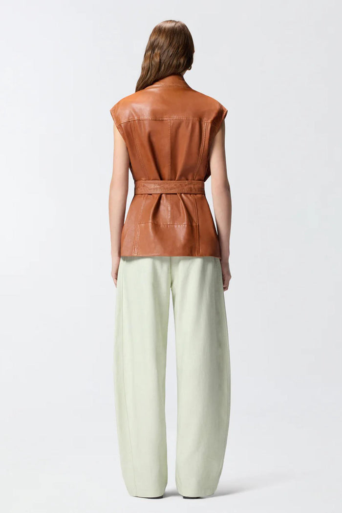 Gilet stile biker in pelle-4